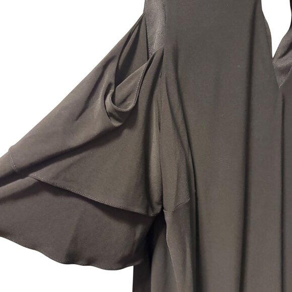 Roz & Ali Womens Cold Shoulder Top Sz 2X With Embellished Neckline black top - Picture 7 of 12